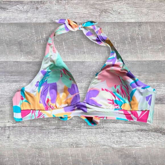 Cupshe Retro Floral Bikini 3X NEW Halter Top High Waist Slimming Ruched Bottom - Picture 2 of 7